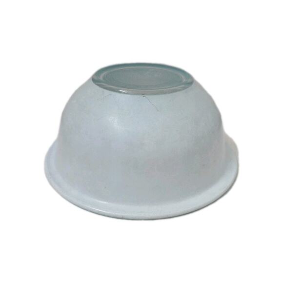 Pyrex #322 1L Blue Glass Clear Bottom Nesting Mixing Bowl Corning NY Vintage - Picture 5 of 6